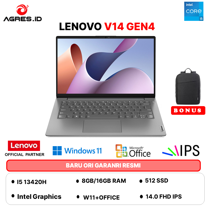 LENOVO V14 GEN4 I5 13420H - RAM 16GB 512GB W11+OHS 14.0FHD IPS -LKID