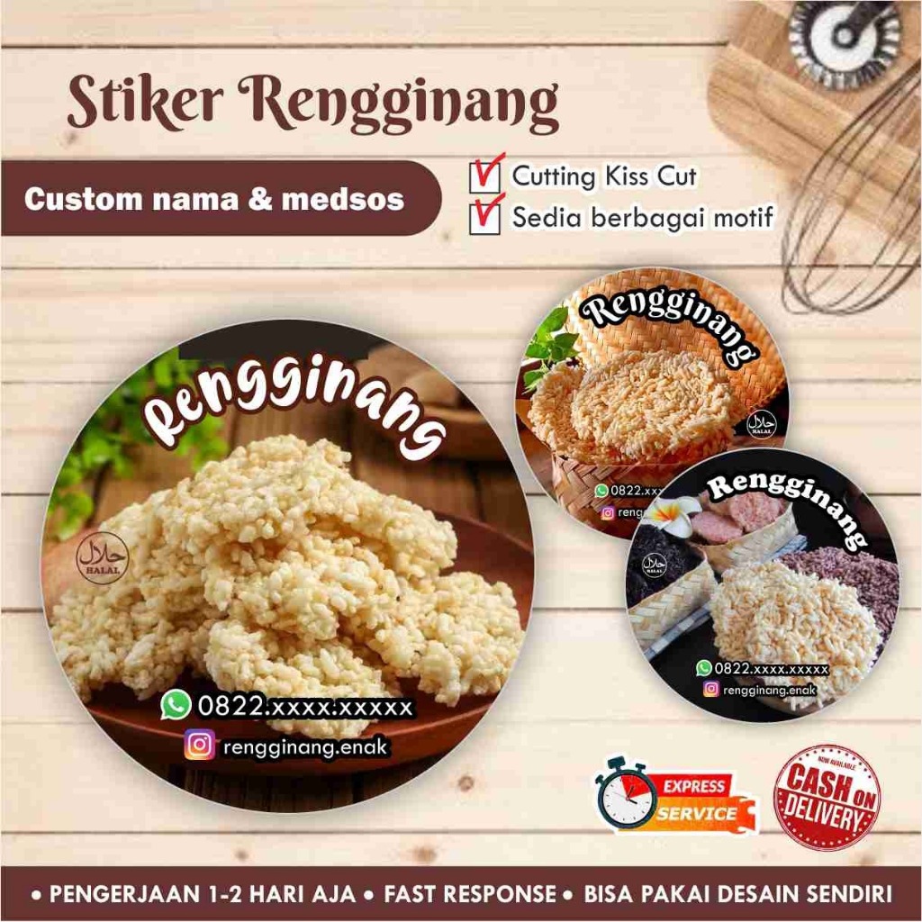

[170 pcs] Stiker Makanan Rengginang Enak & Renyah/ Stiker makanan/ Makanan Tradisional
