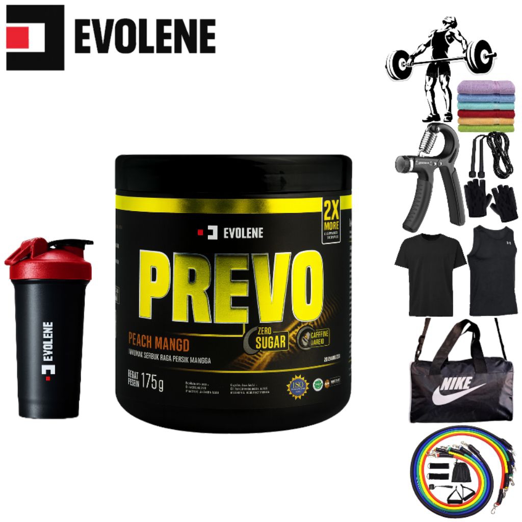 PREVO Pre Workout Evolene 25 serving sachet'an | Preworkout Halal & Bpom