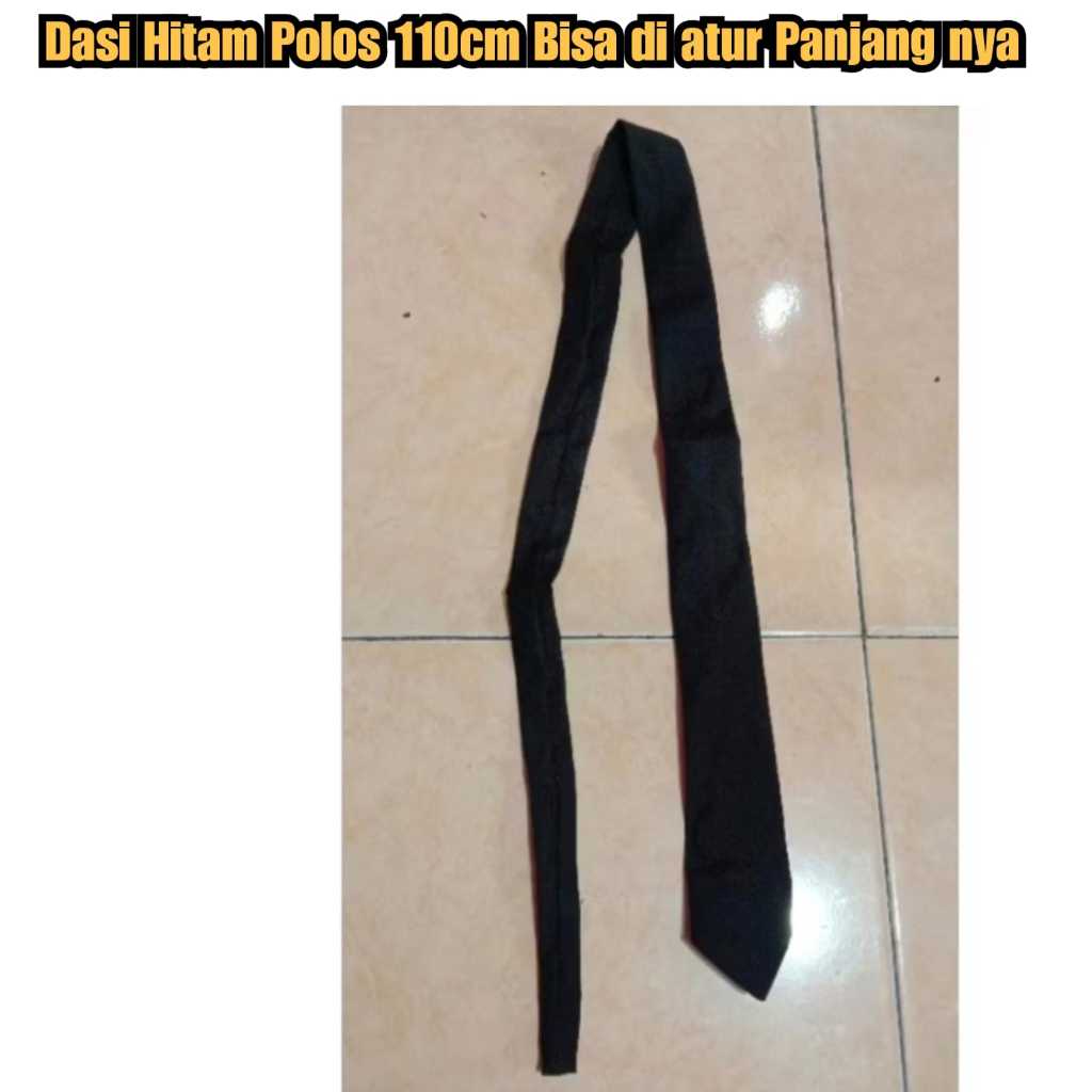 Dasi hitam polos Panjang 110cm bisa di atur panjang nya dasi baju dasi leher Hitam dasi 110cm