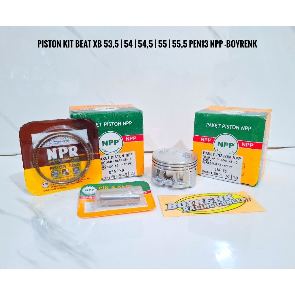 PISTON KIT BEAT KVY BEAT KARBU XB NPP 53.5/13 54/13 54.5/13 55/13 55.5/13-BOYRENK
