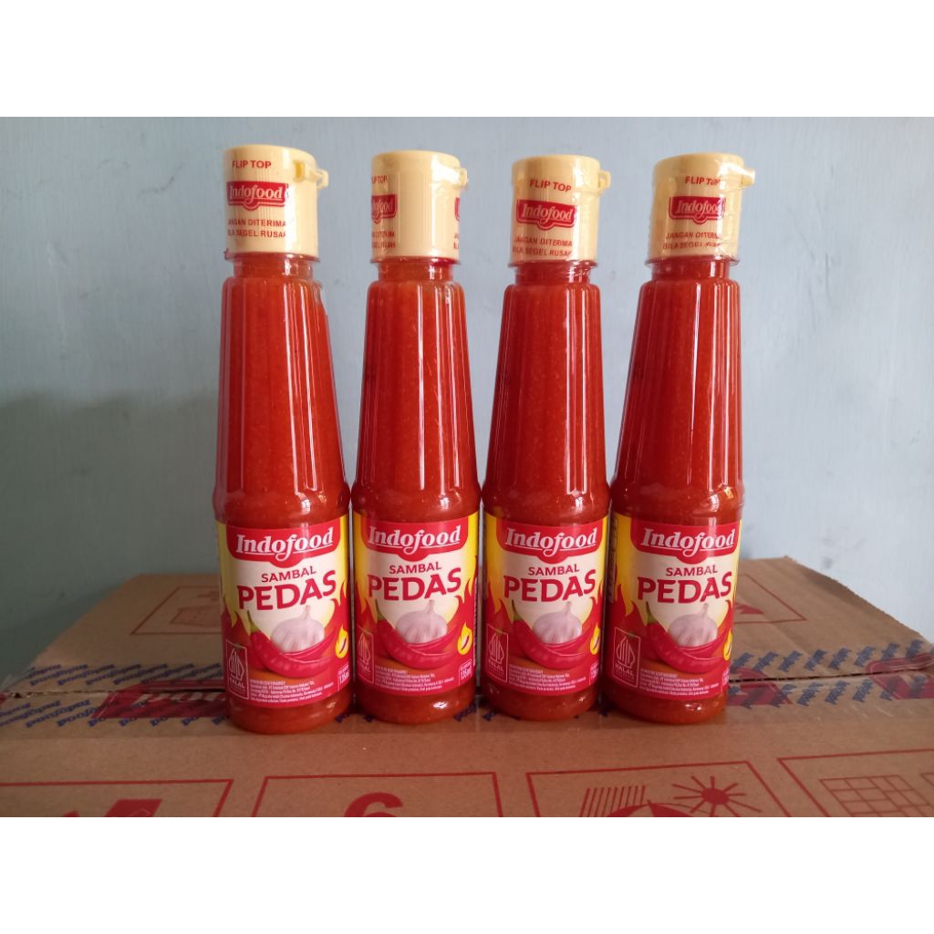 

Indofood Saus Pedas Kemasan 135ml 1 Paket Isi 4 Botol Bahan Praktis Dan Mudah Dibawa Sambal Pedas Flip Top
