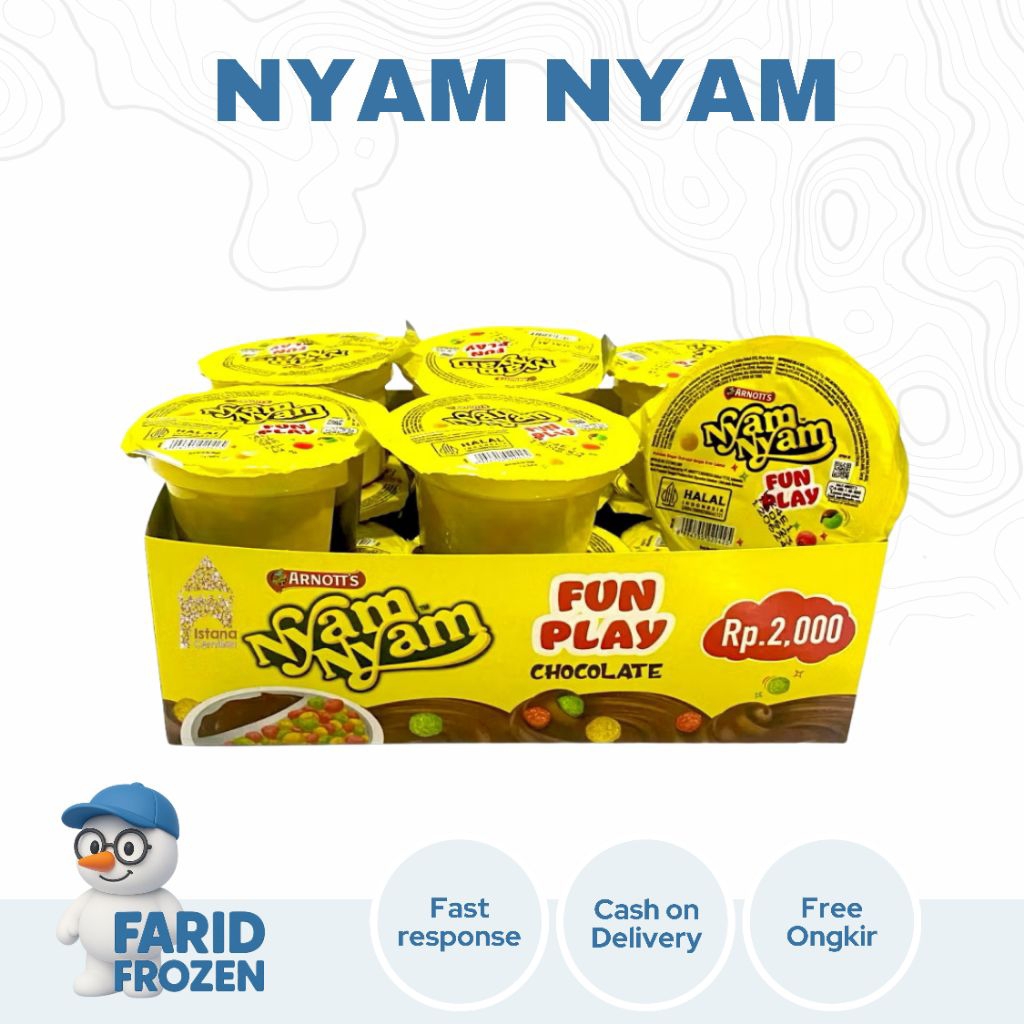 

NYAM NYAM BUBBLE PUFF CHOKLAT FUN PLAY 11 GR X 12 ( 1 BOX ISI 12 PCS )