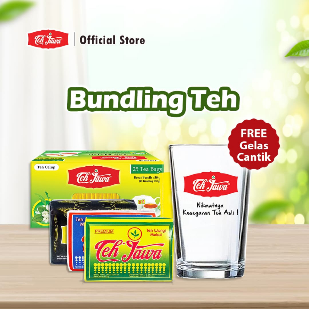 

(Bundling) Teh Jawa SBY - Teh Celup Jasmine Amplop & All Tabur Free Gelas Cantik
