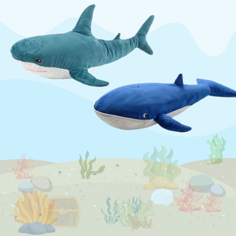Boneka Hiu Besar 100 cm Mainan Anak Usia 18 Bulan+