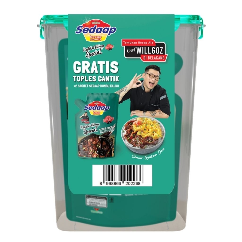 

Sedaap kecap manis keledai hitam spesial refil 725g + gratis toples cantik