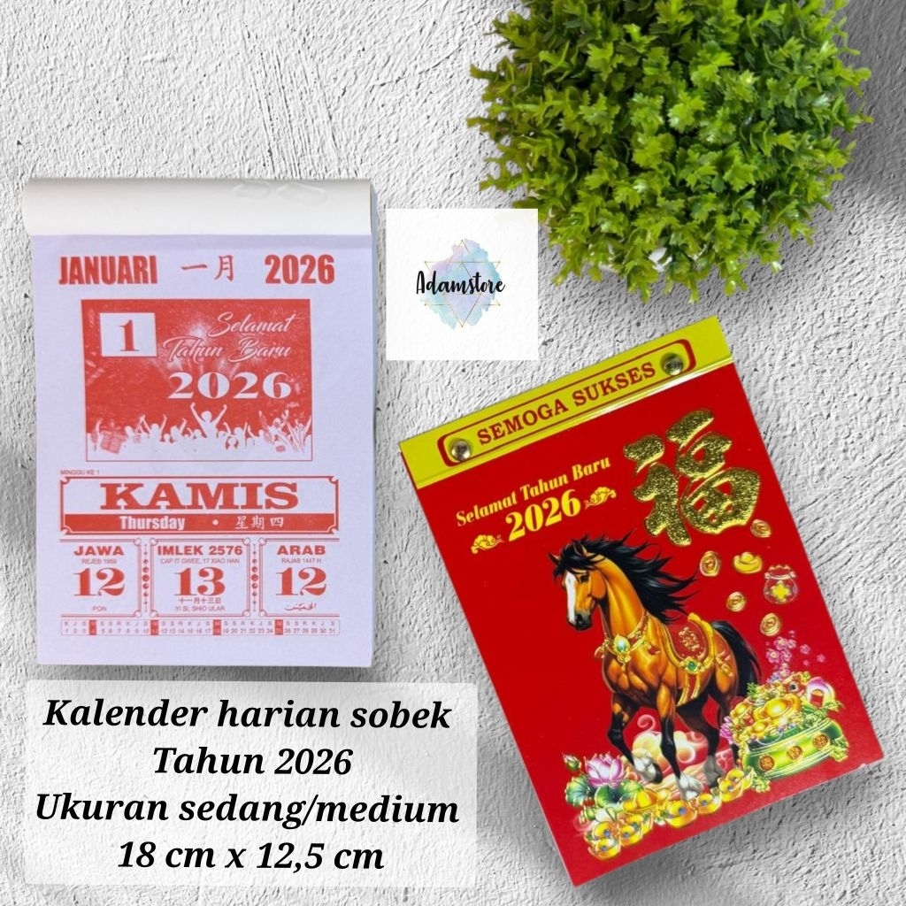 

Kalender Harian Sobek lokal uk medium sedang 2026 tanggalan harian 2026