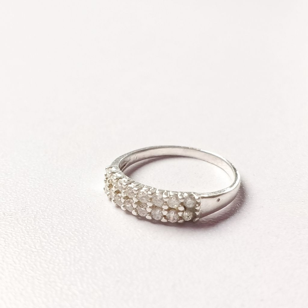 Cincin Perak Wanita Silver Asli 925/Cincin Model Permata/Lapis Emas Putih/Cincin Wanita Dewasa