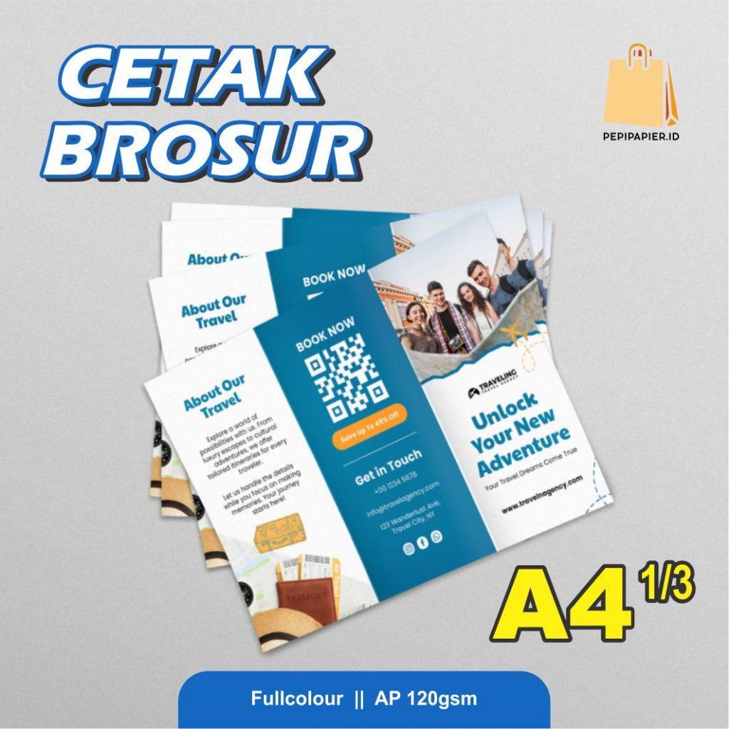 

Cetak Brosur 1/3 A4 II Menggunakan Bahahn Artpaper 120 gsm II Harga Termasuk Total Order Dengan 2 Sisi II Full Colour
