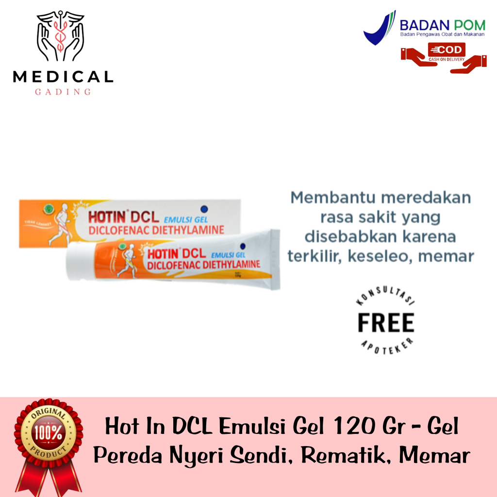 Hot In DCL Emulsi Gel 120 Gr - Gel Pereda Nyeri Sendi, Rematik, Memar