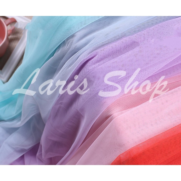 Per Meter Kain Tile / Tulle Polos Meteran untuk Bingkisan Souvenir Parsel Hampers Backdrop Dekorasi 