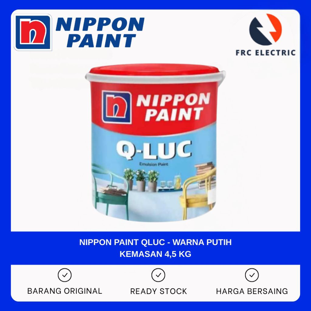 CAT TEMBOK - CAT DINDING - CAT RUMAH - CAT TEMBOK INTERIOR - CAT NIPPON PAINT - CAT QLUC 4,5 KG