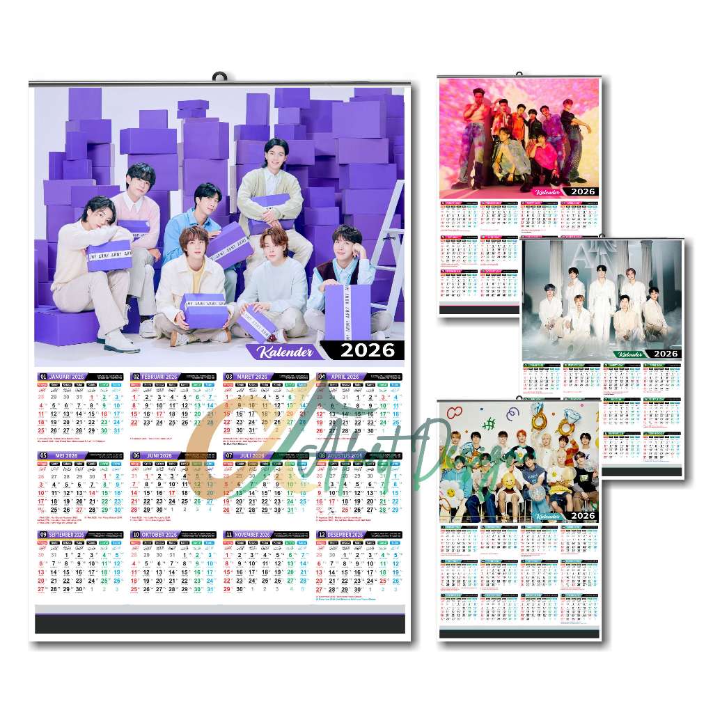

Kalender POSTER KPOP 2026 Tebal 310 gsm Custom Free Design sesuka hati TANPA MINIMAL ORDER