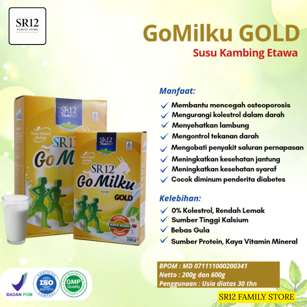 

GOMILKU GOLD SR12 (200GR & 600GR) | SUSU KAMBING ETAWA RENDAH LEMAK, TINGGI KALSIUM & BEBAS GULA