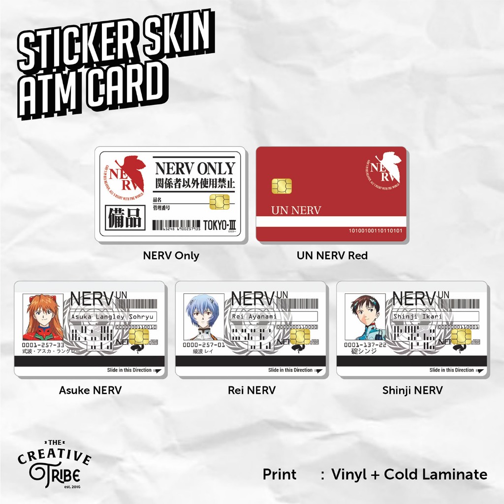 

Sticker Skin Card Evangelion NERV - Vinyl Kartu ATM Debit Credit Etoll Anime