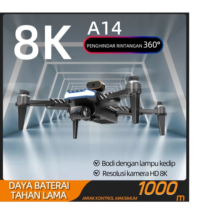 A14 GPS Drone kamera jarak jauh fotografi udara profesional murah dual camera drone [1 Battery]