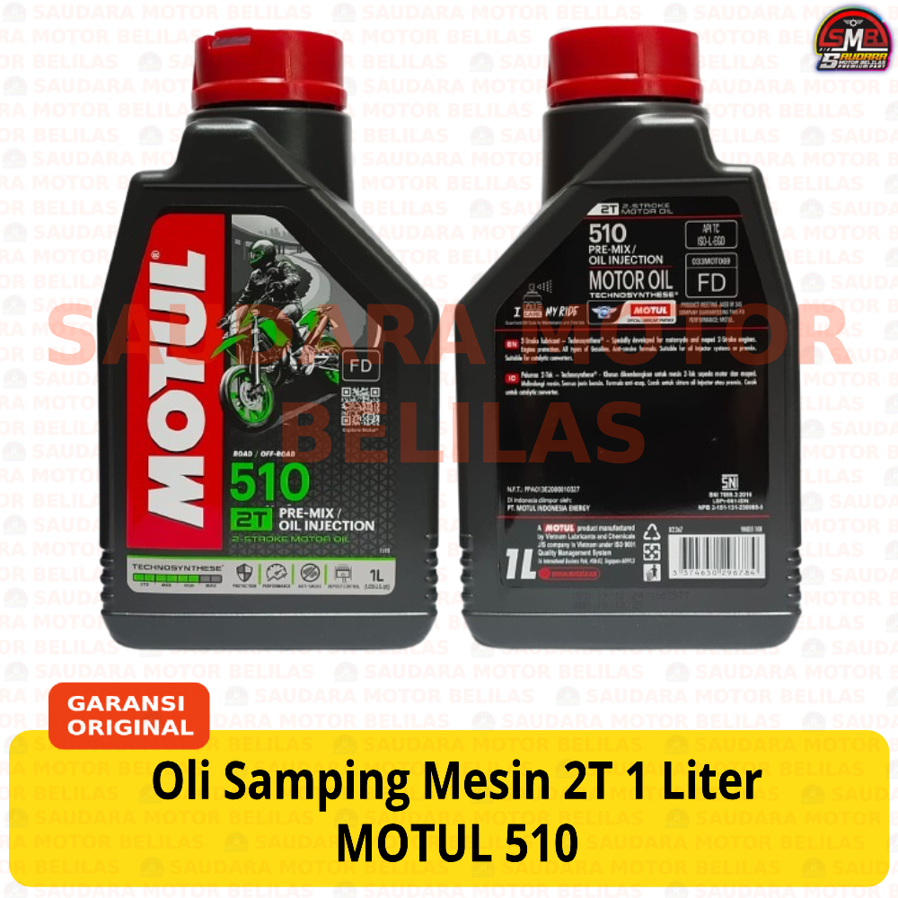 Oli Samping 2T 1000 ML MOTUL 510 Mesin Sepeda Motor 2 TAK Two Stroke Oil 1 Liter 100% ORIGINAL