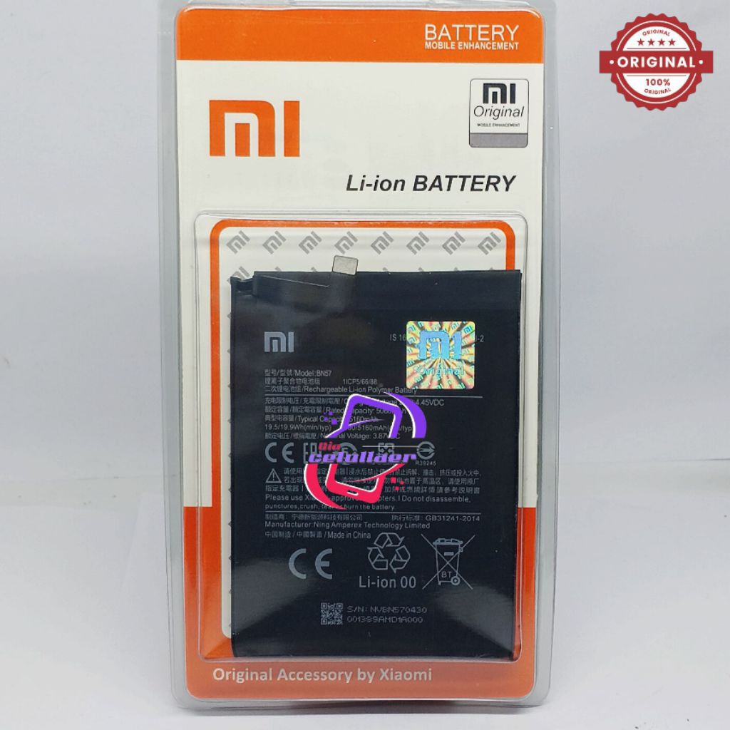 BATRE BATERAAY BN-57 BATRE HP XIOMI REDMI POCO X3 / POCO X3 NFC / POCO X3 PRO / KODE BATRE BN-57 )