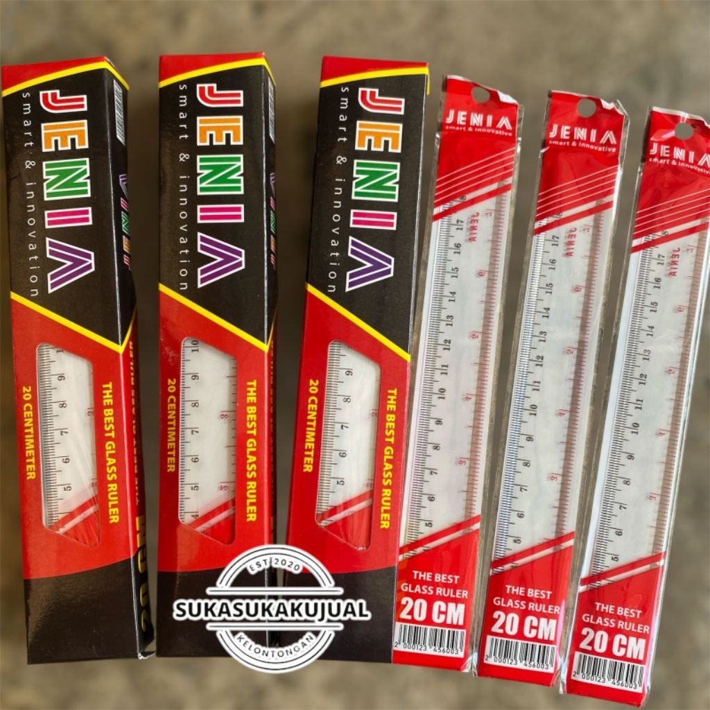 

penggaris 20cm JENIA 1BOX ISI 12PCS