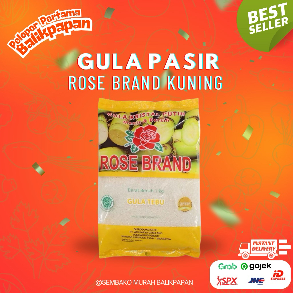 

rose brand gula pasir tebu kuning 1 kg