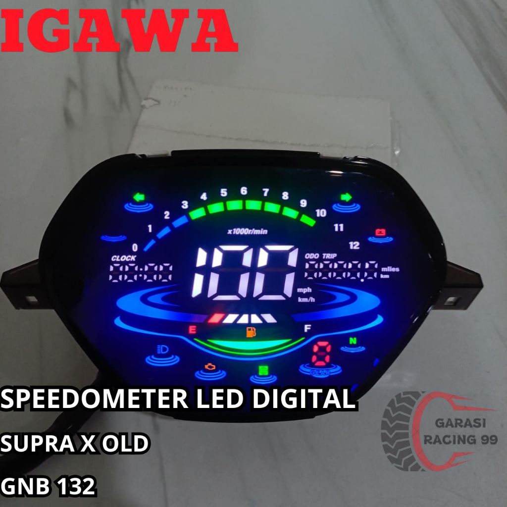 Spedometer Spedo Digital IGAWA Honda Supra 100 Lama SupraFit Old Speedometer Digital LED Assy Speedo