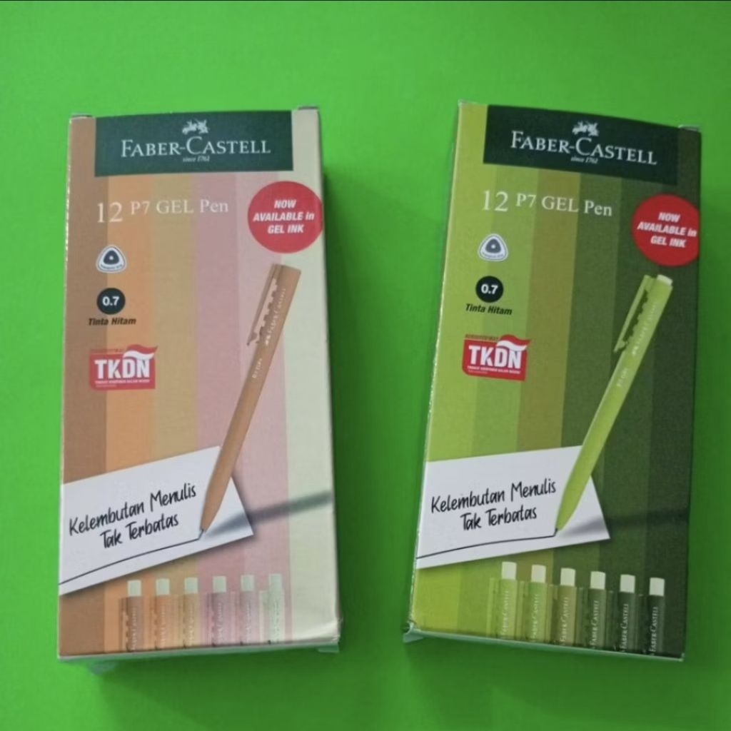 Faber Castell Ballpoint Gel P7 green/krem series (P7 GEL) per 1 pcs
