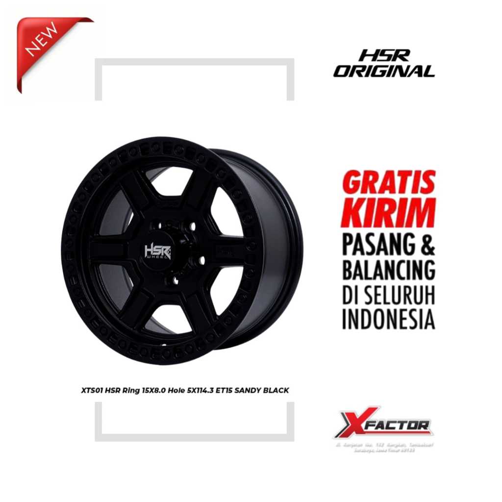VELG R15 HSR XTS01 HSR R15X8 H5X114,3 ET15 SANDY BLACK