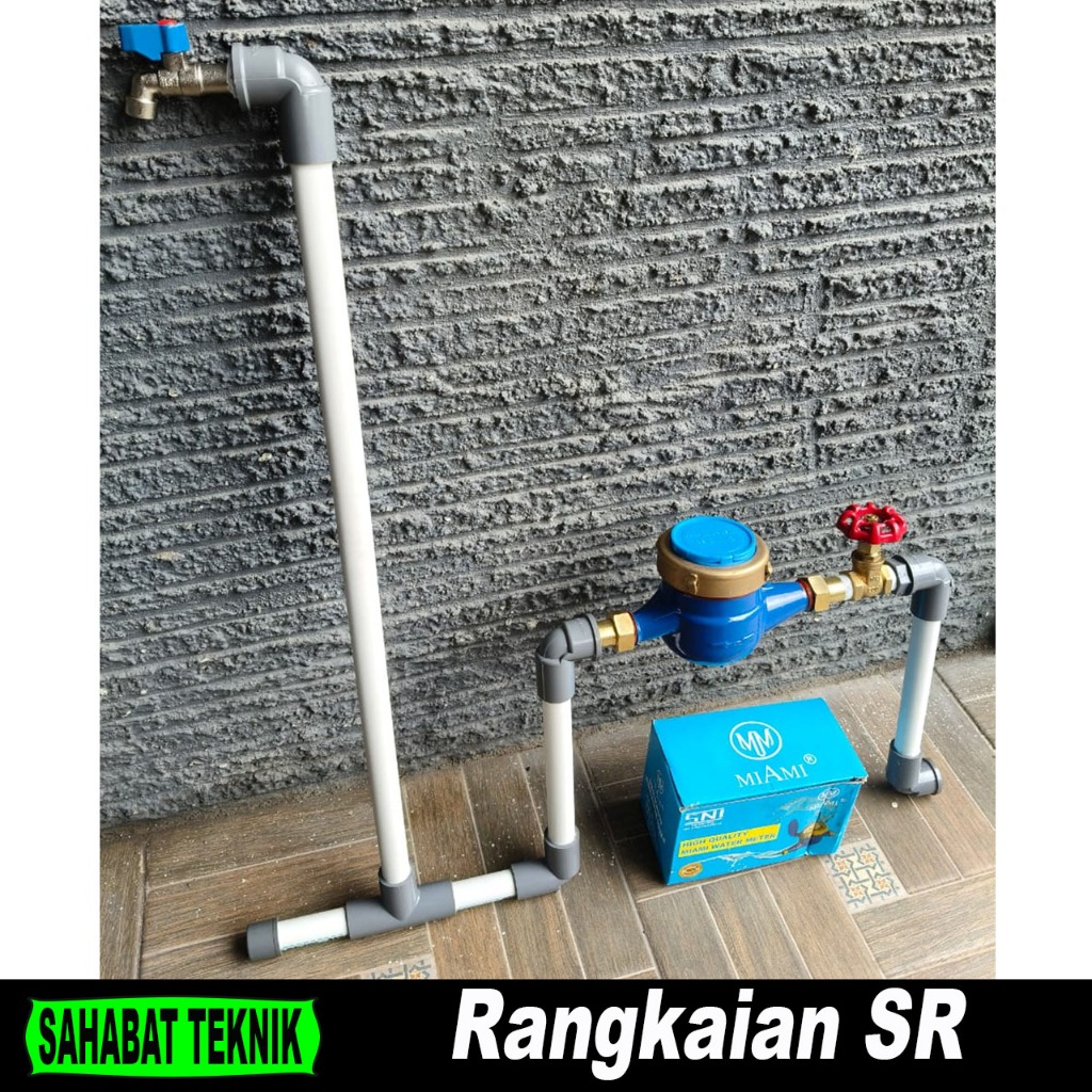 PAKET KOMPLIT Meteran Air Besi rangkaian SR SNI PDAM