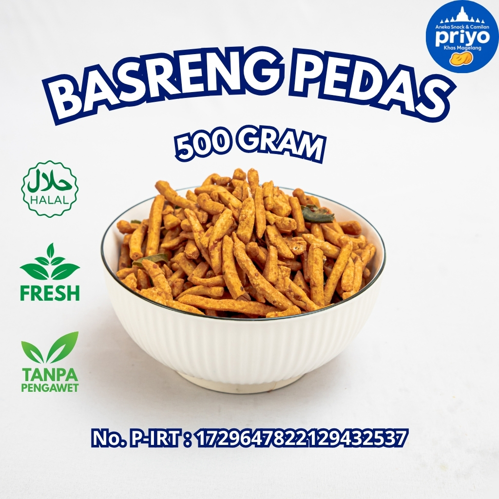 

Basreng Pedas 500g Priyo Snack Renyah Gurih Pedas Halal Tanpa Pengawet