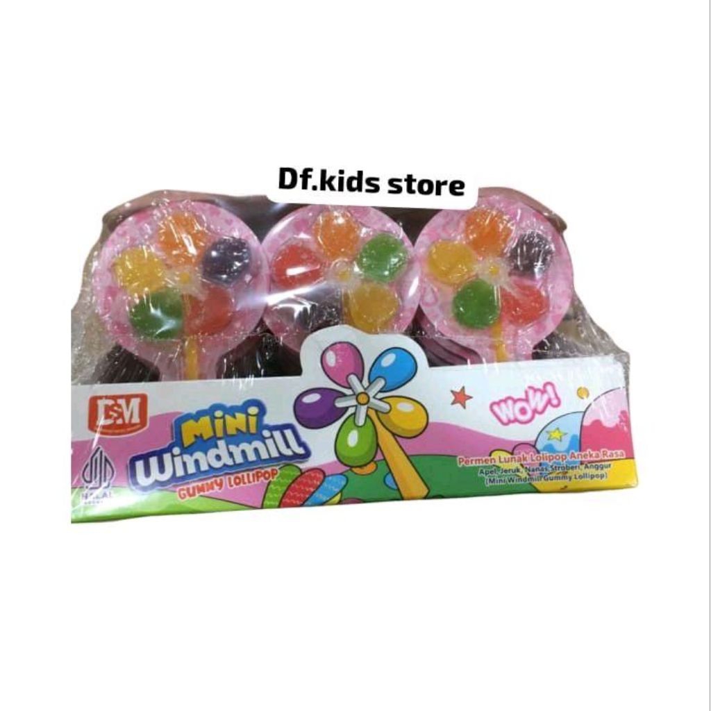 

permen lunak mini windmill Gummy Lollipop 30 Pcs