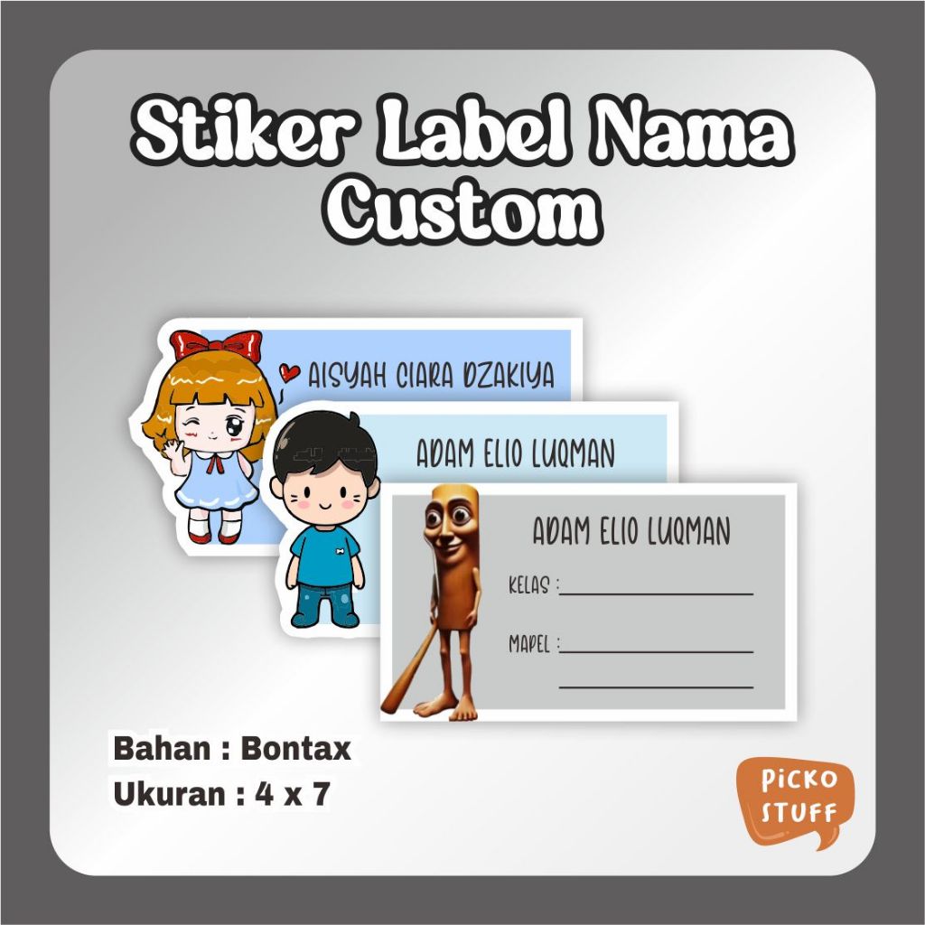 

STIKER LABEL NAMA CUSTOM / STIKER BUKU