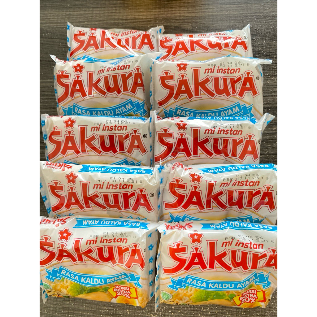 

[ISI 10 PCS] MIE SAKURA RASA KALDU AYAM 50+10g x 10 PCS