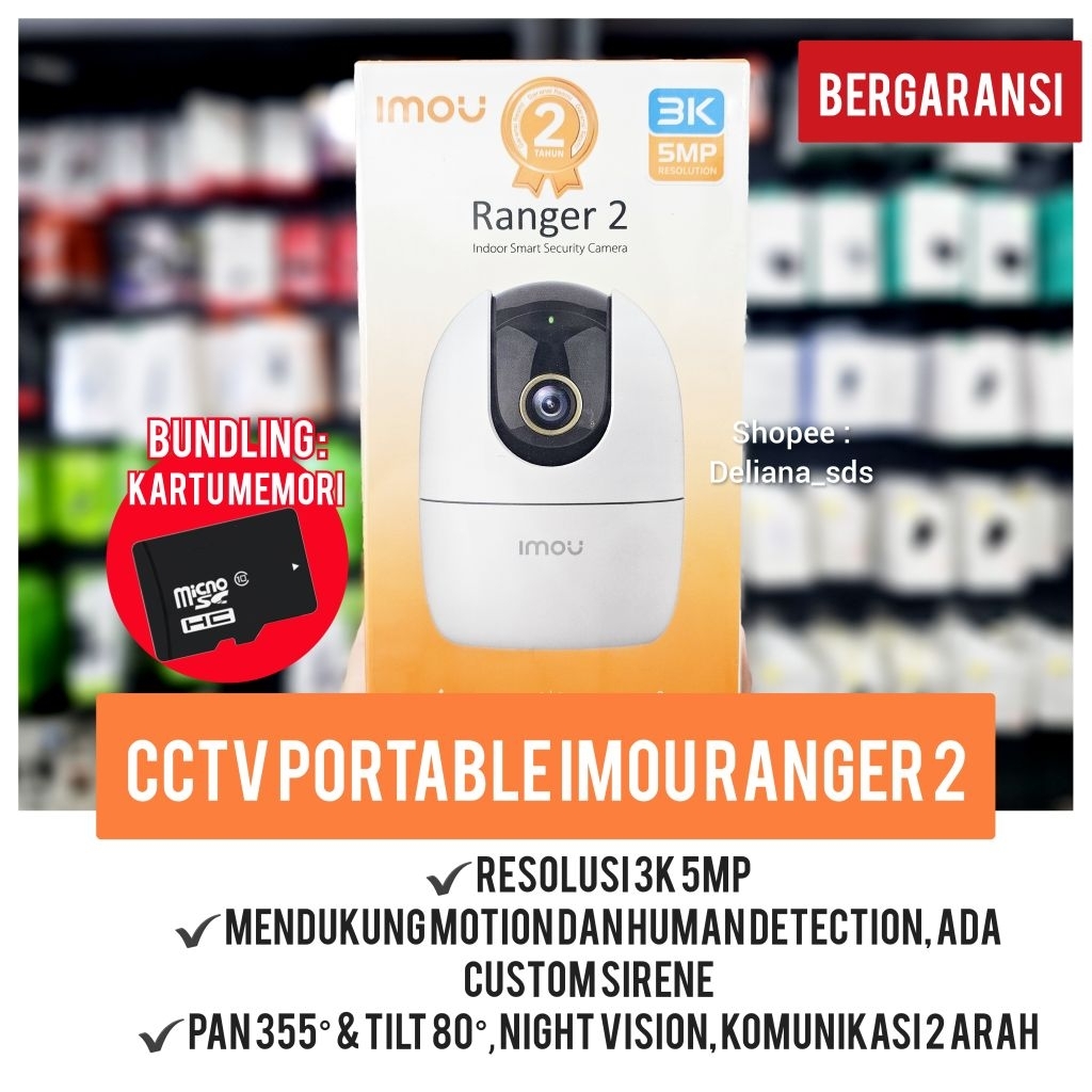 Cctv Imou Ranger 2 3K 5MP dengan Sirene Garansi Resmi 1 Tahun Cctv Portable Imou Ranger 2 Cctv Porta