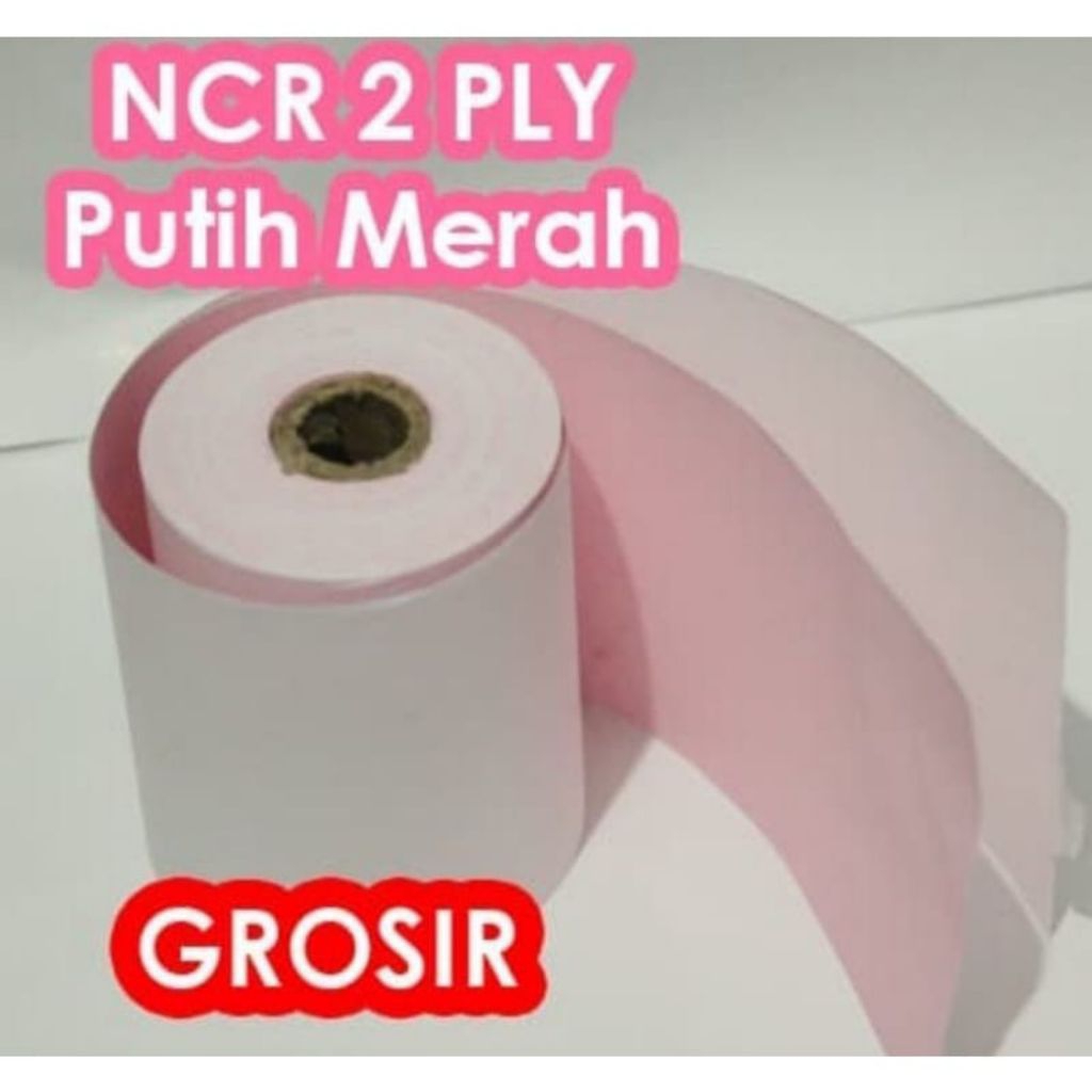 

Kertas ncr 2ply (putih merah) 75×55mm paket 10roll