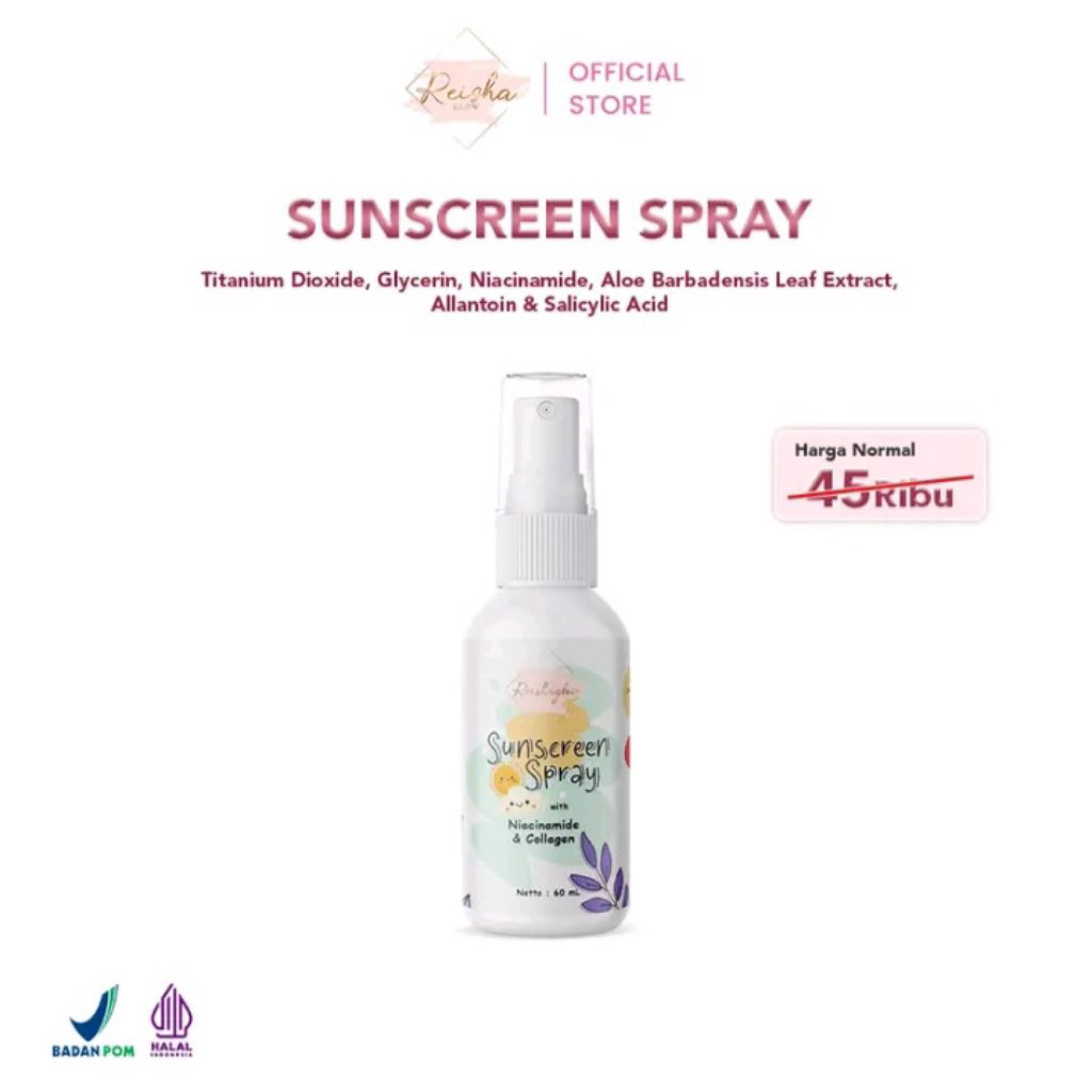 Reisha Glow Sunscreen spray BPOM