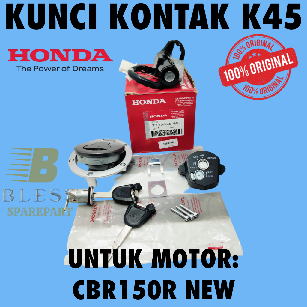 KUNCI KONTAK SET K45 Keyset Asli Original Motor Honda CBR 150 R New , CBR 150R LED Motor CBR 150 R..