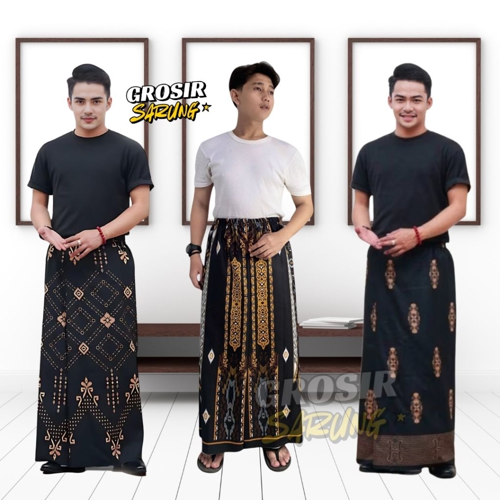 Sarung Instan Dewasa Sarung Pria Dewasa Model Rok Belahan Tengah Praktis Anti Melorot