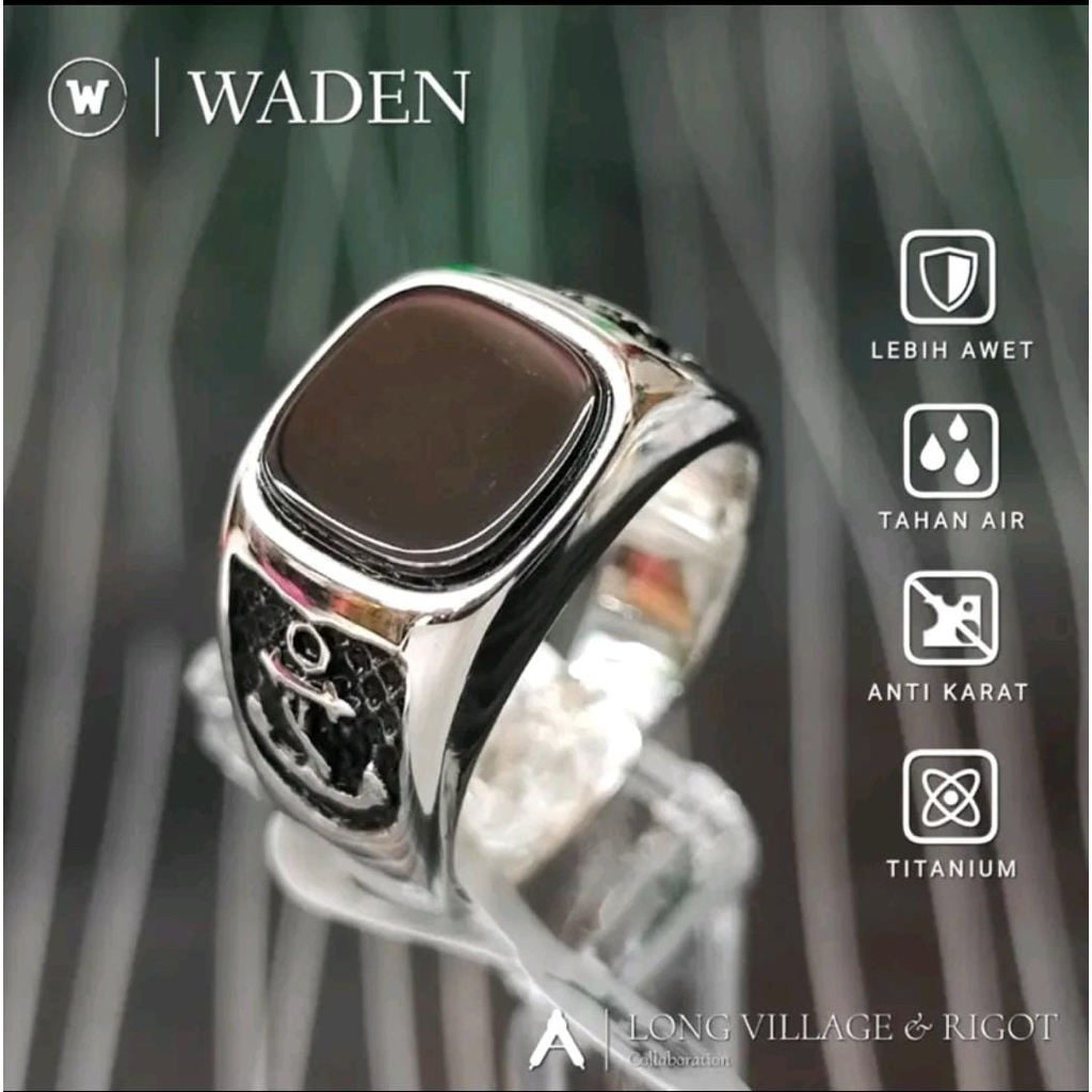 cincin titanium onik motif jangkar