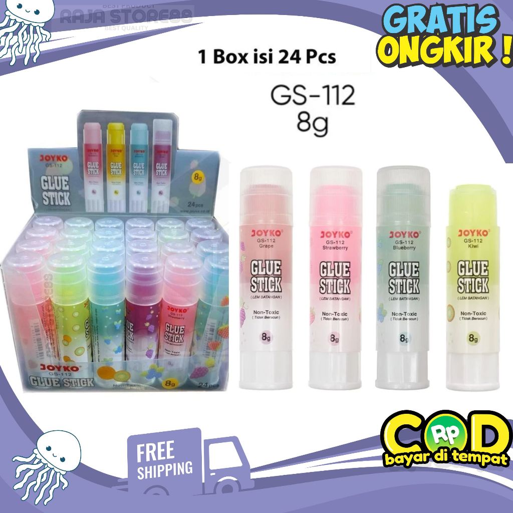 

Joyko Lem Stik Warna 24 Pcs Aman Anak || Joyko Lem Stik Warna 8 Gr (6 PCS)