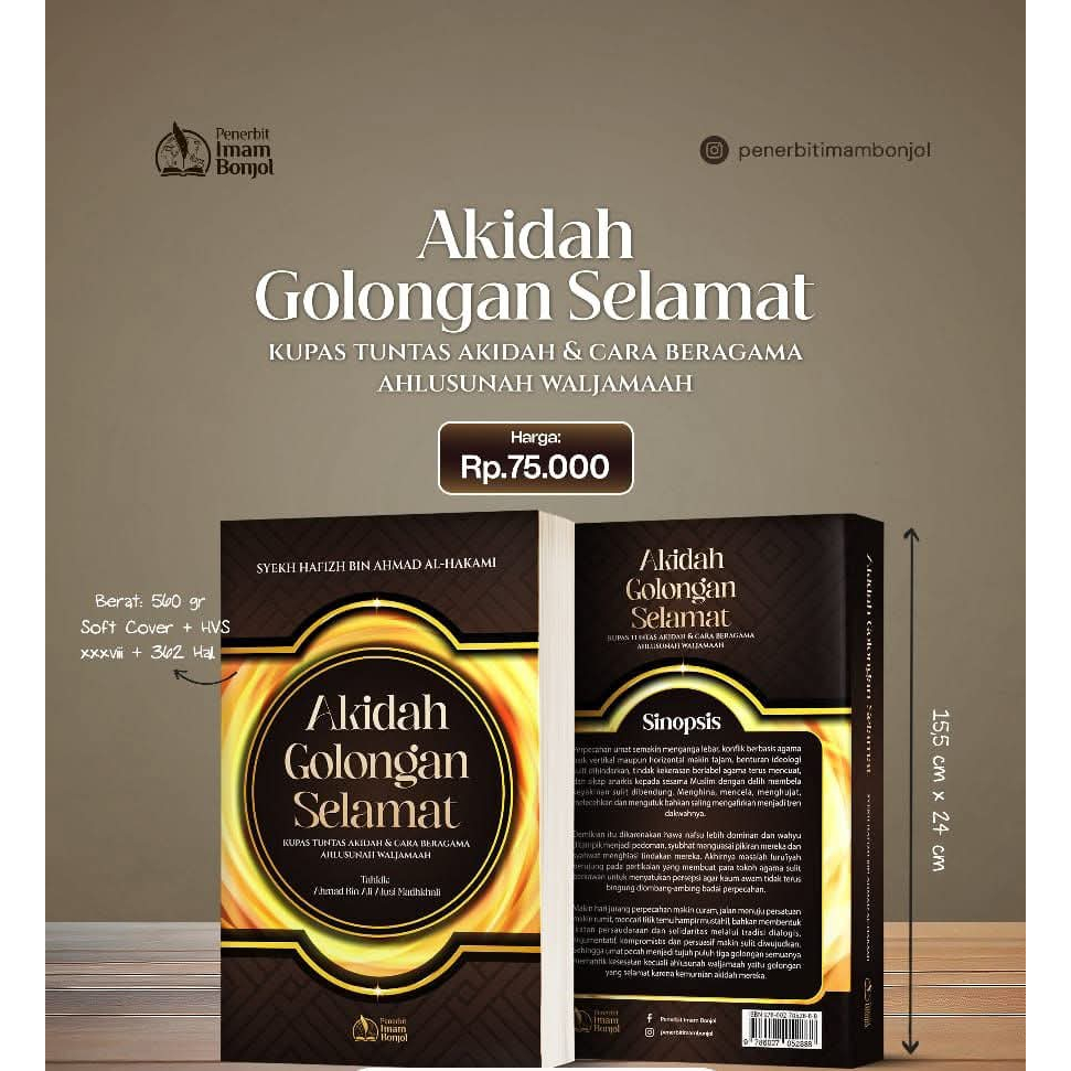 Buku Akidah Golongan Selamat (pustaka imam bonjol) Terjemah Kitab A'lamus Sunnah Al-Manshurah (Kupas