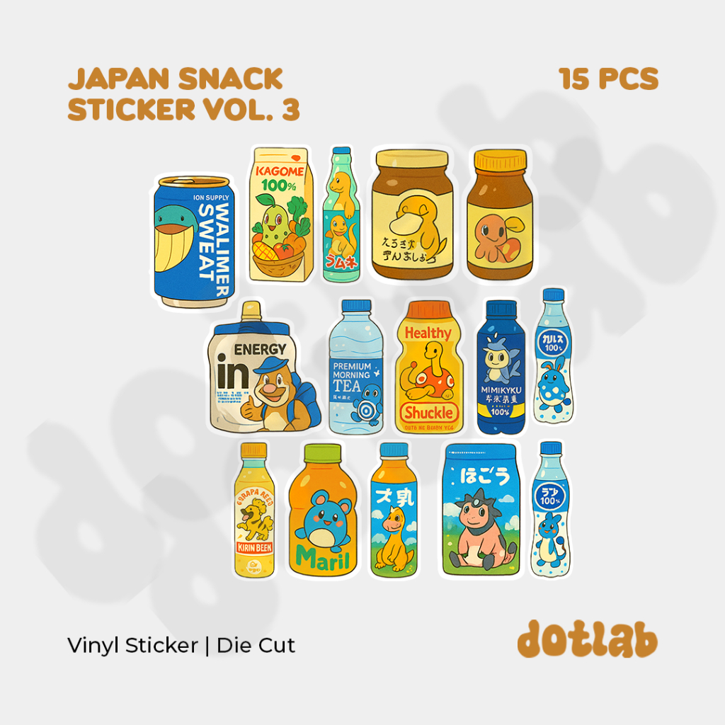 

DOTLAB STICKER PACK JAPAN SNACK VOL. 3 (15PCS) | Sticker Tumbler |Stiker Laptop Koper Helm