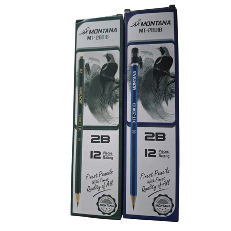 

(1box) Pencil 2B Murah / Pensil 2B Biru Hijau 12 pcs / Pensil Belajar Study Sekolah