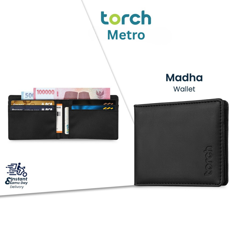 TORCH Madha Dompet Simple Extra Lipat Pria Wanita Tempat Kartu Uang STNK Karcis Kuat Tahan Air - Wal