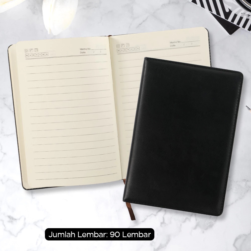 

Buku Notebook Note Book Catatan Agenda Diary Jurnal Hardcover 72GSM 180 Halaman Grid - 1623 - Black Hitam
