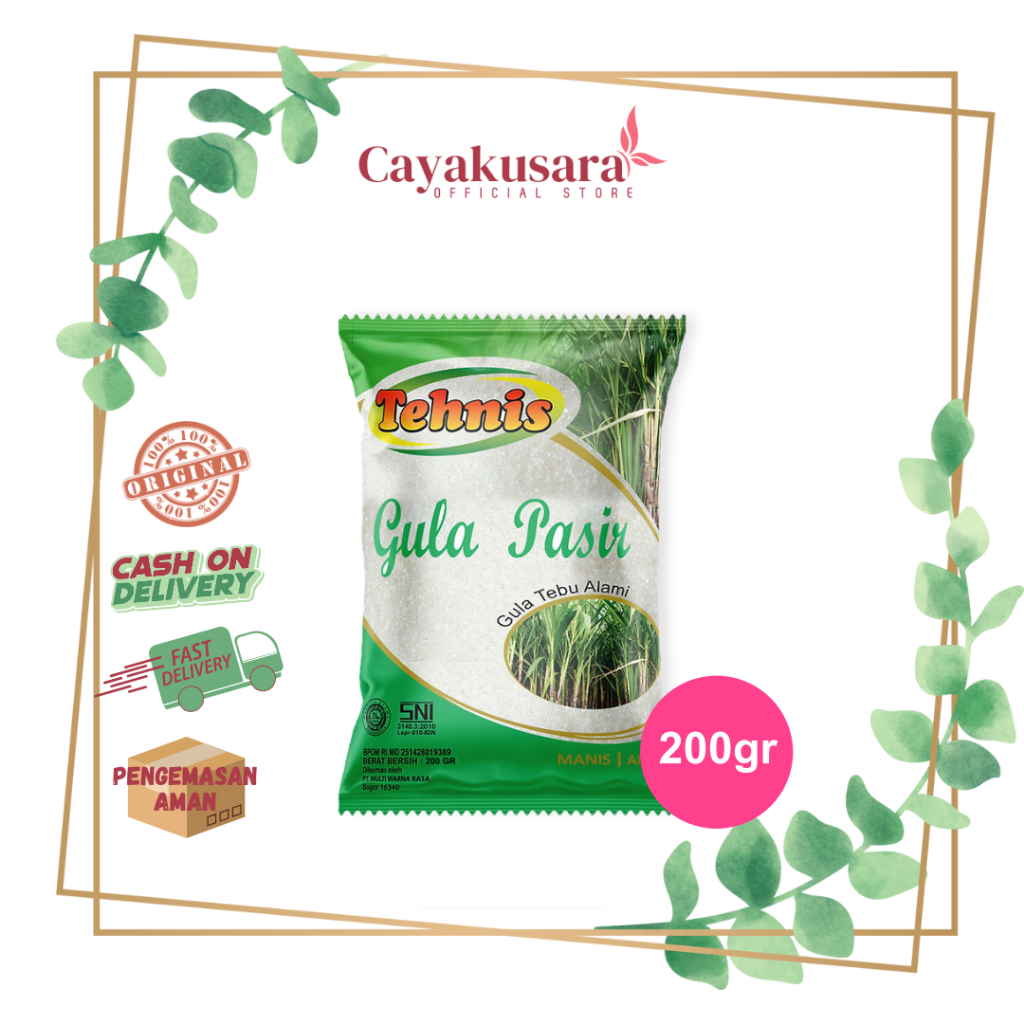 

[Paket 10 bungkus] Tehnis Gula Pasir 200 gr / Gula Pasir Putih Gula Tebu