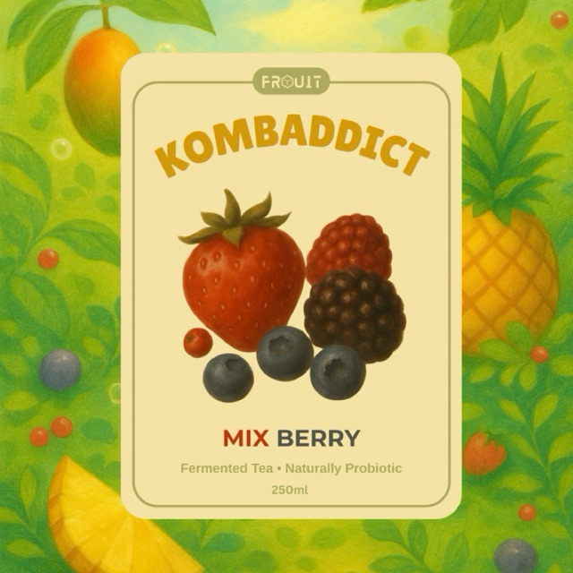 

Kombaddict - Kombucha mix berry 250ml | Kombucha addict by Frouit minuman probiotic
