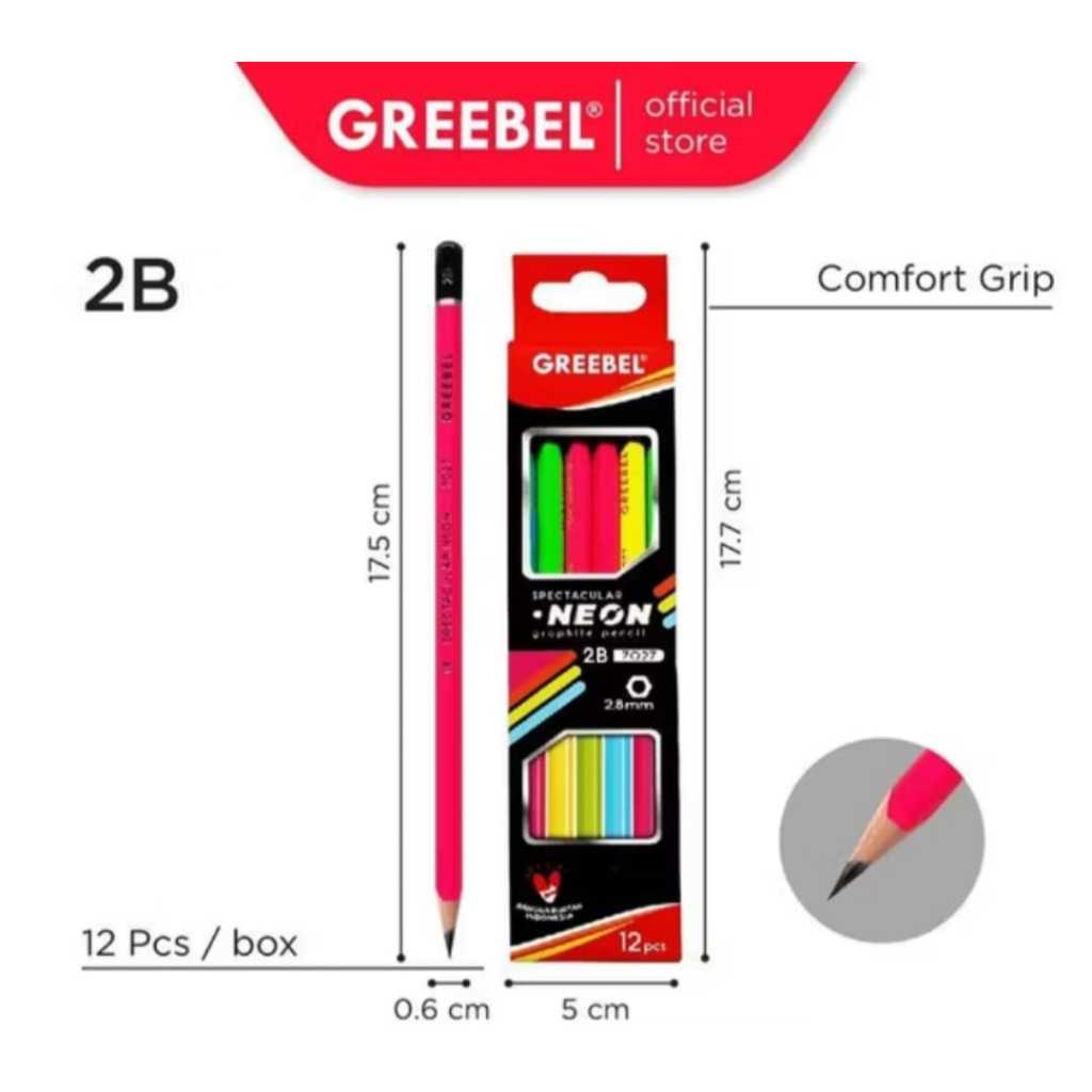 

Greebel Pensil Tulis 2B Neon 7027 // Pensil Greebel Karakter Lucu ( 1pack isi 12 )