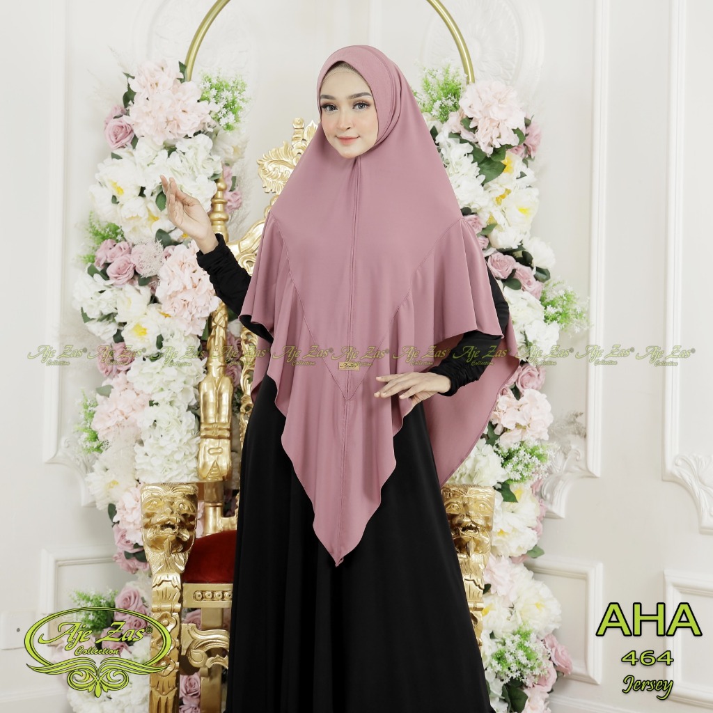 AJE ZAS - Hijab/Khimar/Kerudung Bergo Pet Busa Kode--AHA Bahan Jersey