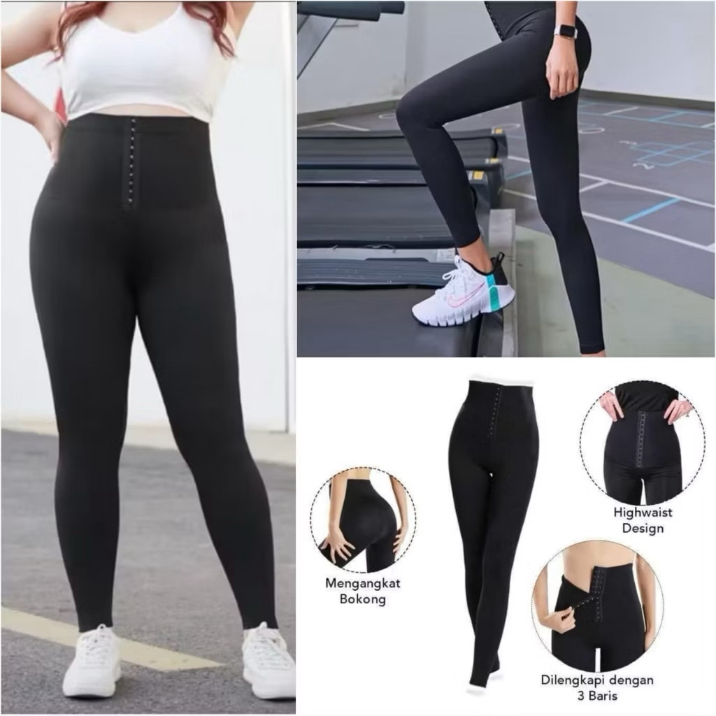 Legging Korset Panjang Pendek Wacoal Shapewear Korset Wanita Warna Hitam Fit to BB 85kg Stretchy Kor