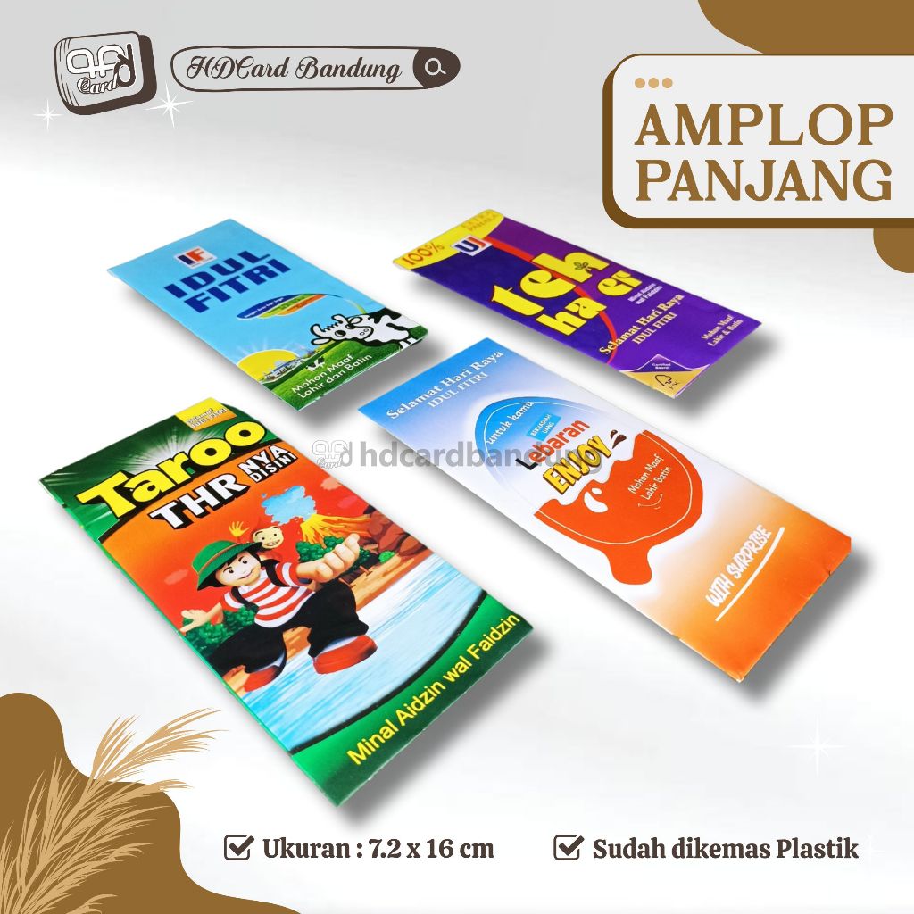 

Amplop Lebaran Panjang 1 pack isi 10pcs - Amplop Snack THR Lebaran